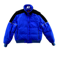 Giacca capra montagna vintage anni 80 uomo grande blu piumino d'oca puffer abbigliamento sci neve