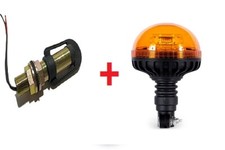 LAMPEGGIANTE LED TRATTORE CAMION CON INNESTO BAIONETTA FLESSIBILE E STAFFA