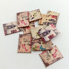  30PCS Cartoon Pulsanti dipinti vintage Torre di ferro Bottoni decorativi per