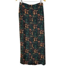 Maxi gonna seta stampa safari tropicale Le Sirenuse Positano palme tigri taglia 40