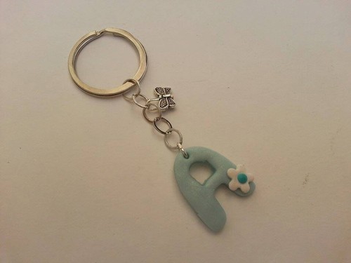 Portachiavi fimo lettera - fimo,