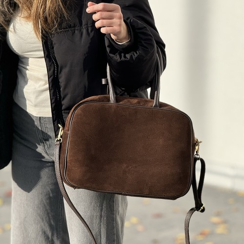 Borsa pelle scamosciata - pelle,
