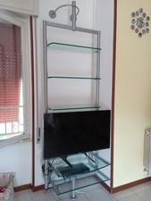 Mobile porta tv moderno acciaio e vetro