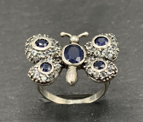 Anello zaffiro farfalla