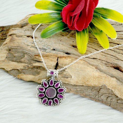 Collana con rubini argento - con,
