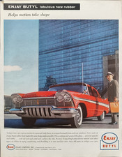 ENJAY BUTYL LE AUTO AMERICANE DEGLI ANNI '50 Pubblicità 1958  1 pagina originale