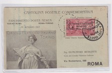 ITALIA CARTOLINA POSTALE COMMEMORATIVA ESPERIMENTO POSTA AEREA