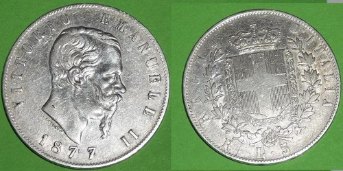 Autentica lire 1877 7 - 5,