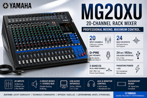 Mixer yamaha mg20xu 20 - dj,