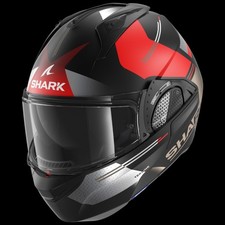 SHARK - CASCO MOTO MODULARE REVERSIBILE EVO GT TEKLINE NERO/BIANCO/ROSSO