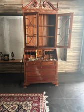 Credenza con Vetrina In stile antico 800 Mobile da salone in legno Libreria