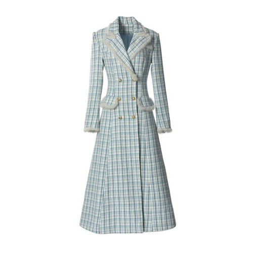 Cappotto pelliccia lana quadri