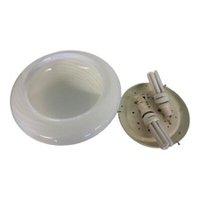 Plafoniera vetro satinato chiaro, D 35cm 60W E27 2 lampadine