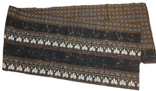 Pouf Valance vintage palloncino Fleur De Lis marrone marmo nero anni 90 elegante 15x67