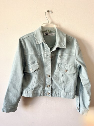 Giacca denim zara cropped - denim, blu