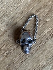 Anello con catena morbida e teschio LEIVANKASH in argento