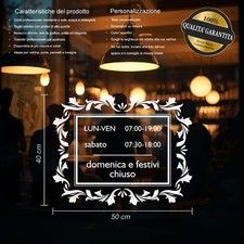 adesivo orari negozio apertura