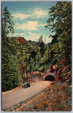 Great Smoky Mountains Park Tennessee NC 1940s Postcard Indian Gap Highway