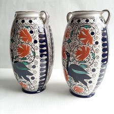 num.2 Vasi FAENZA bottega Gatti in terracotta/ceramica smaltata e dipinta a mano