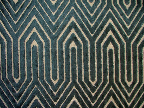 Geometrico blu spesso peluche - blu,