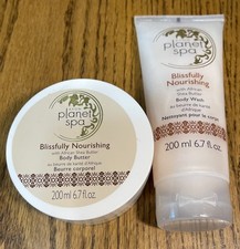 AVON Planet Spa burro corpo beatamente nutriente 6,7 once e lavaggio corpo 6,7 once NOS