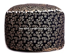 Puff Rotondo Nero Stampato