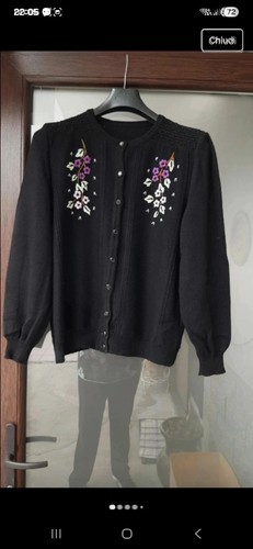 Maglia donna ricami pura lana - maglia,