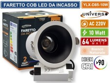 FARETTO COB LED DA INCASSO ROTONDO ORIENTABILE 10W COMPATIBILE CON PORTAFARETTI