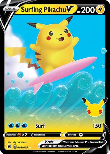 Surfing pikachu 008 - surfing, 008/025