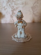 Vecchia statua pagliaccio con fisarmonica in porcellana marchiata Capodimonte