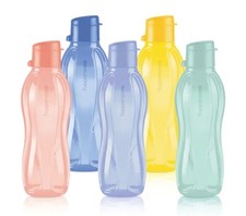 Tupperware ECO+ PICCOLE BOTTIGLIE D'ACQUA ~ Set di 5 ~ Assortiti ~ 16 once ~ NUOVO!