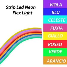 Strip led neon flex flessibile striscia 600 led 5mt 8 colori di luce 40 w ip65