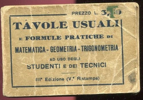 Tavole usuali matematica - -,