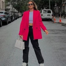 BLAZER LUNGO ZARA ROSA FUCSIA