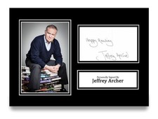 Jeffrey Archer Signed A4 Photo
