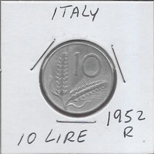 ITALIA 10 LIRE 1952R ARATRO