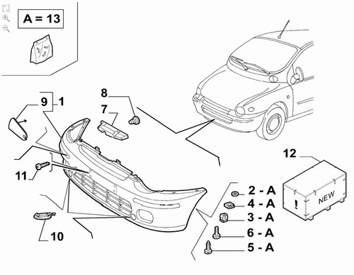 Paraurto anteriore fiat - paraurto,