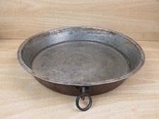 TORTIERA PADELLA ROTONDA Vecchia PENTOLA RAME BATTUTO da appendere esposizione