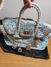 Borsa In Jeans Con Catene E Charm