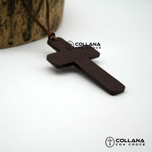 Collana con croce legno - collana,