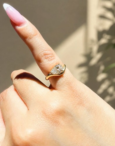 Anello taglio pera - 1, vvsi