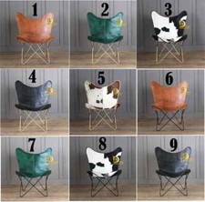 Sedia a farfalla in pelle