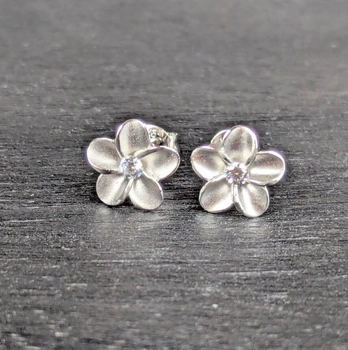 Orecchini fiore con zirconi - , in
