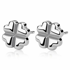 Sagapo Orecchini Quadrifoglio Portafortuna Acciaio Sagapò SDY30 S'agapo