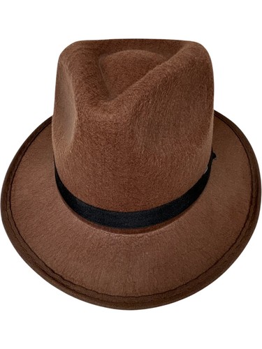 Cappello fedora marrone nero - cappello,