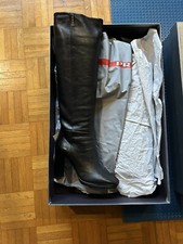 stivali donna usati Prada Pelle Neri e Marrone Scamosciato utilizzati 2 Volte