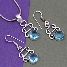 Set orecchini topazio blu