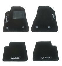 Tappetini auto in moquette su misura 4 Loghi 4 fix per GIULIETTA 2010>2015