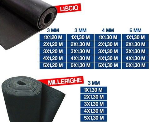 Lastra gomma nera mm - gomma, h