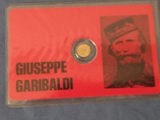 Card con Piccola Moneta oro 8 kt  G.Garibaldi collezionismo